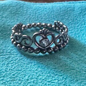 Pandora Princess Tiara Crown Ring with CZ – Sterling Silver